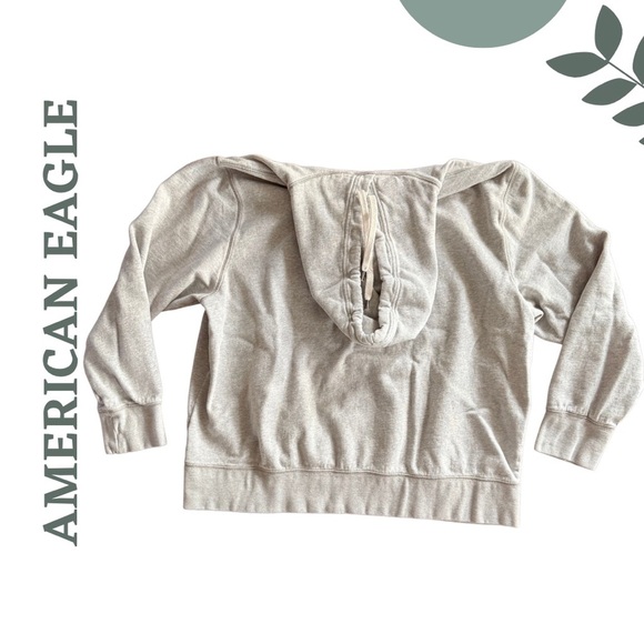 🛍️3/$40 American Eagle Outfitters Men’s XXLT Hoodie – Grey w/ Black Logo - Picture 2 of 6